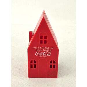 Vintage Coca Cola 5" Plastic House Coin Bank